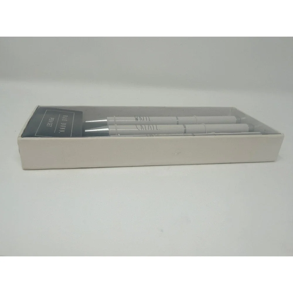 Rae Dunn Pen Set Unisex OS Cream NEW Write Create Edit 3pc Ballpoint PTH04